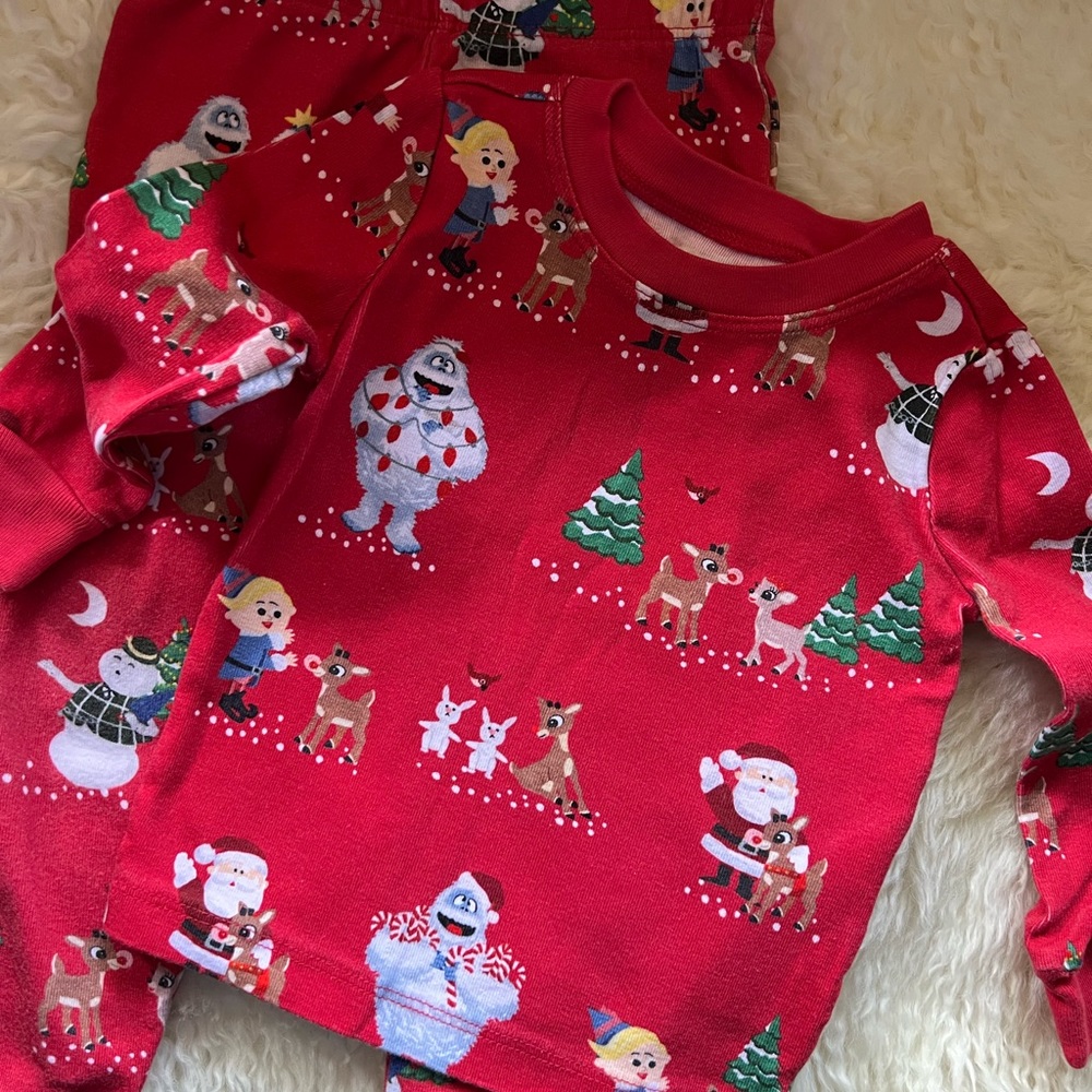 Rudolph Pottery Barn Kids Organic Pajama Set